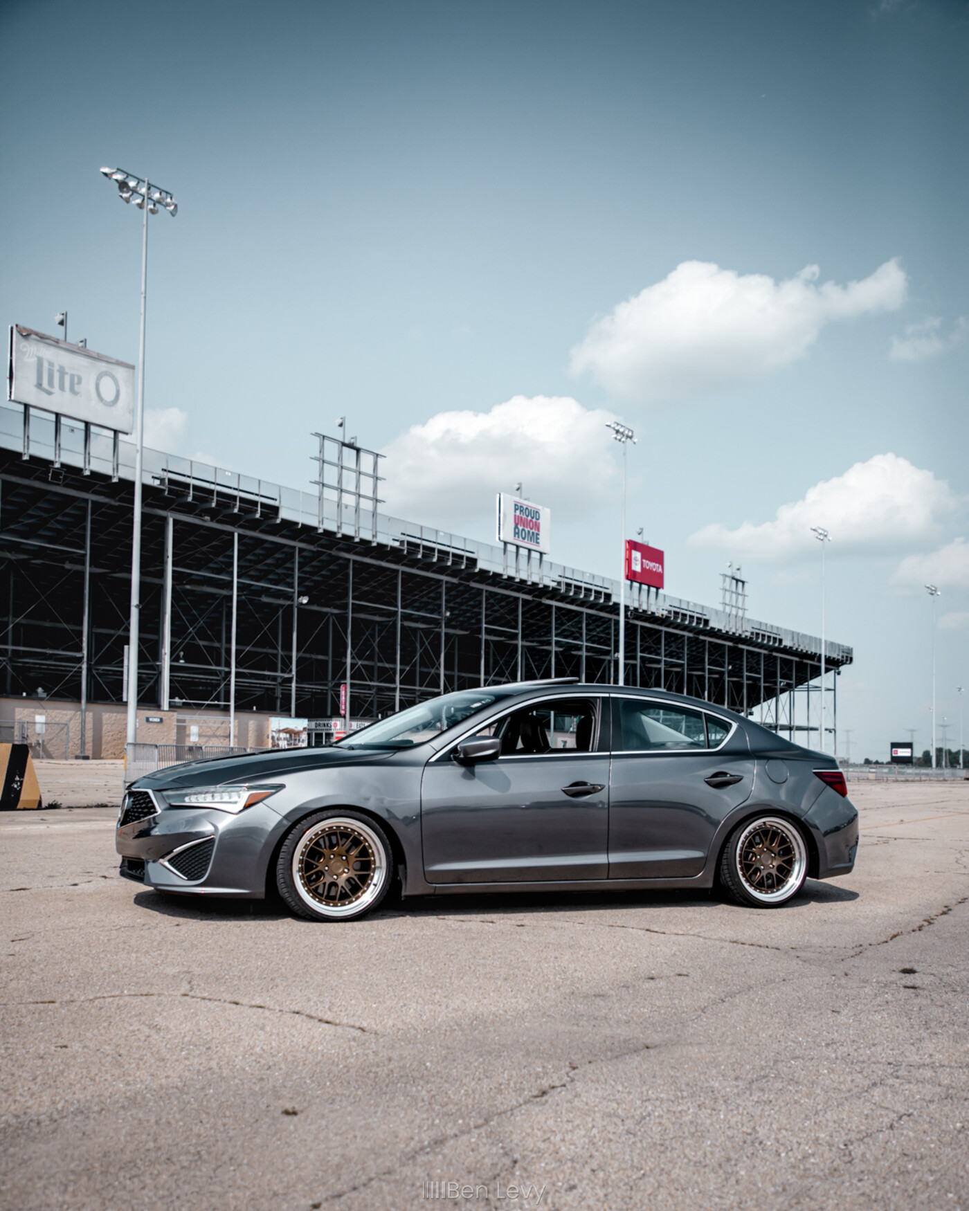 Side of Grey ILX at Route 66 Raceway