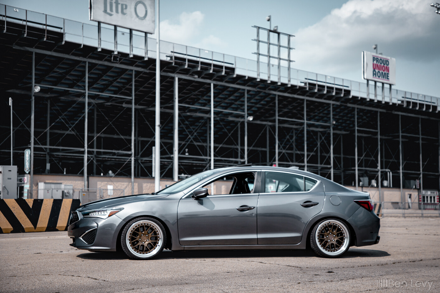 Acura ILX with the Stands at Route 66 Raceway