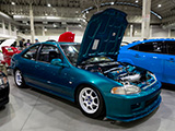 Teal Honda Civic Coupe at Wekfest Chicago