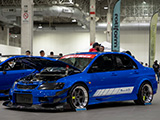 Blue Lancer Evolution 8 at Toyo Booth for Wekfest Chicago