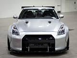 Front of Silver Nissan GT-R at Wekfest Chicago in 2023