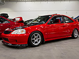 Red Honda Civic coupe at Wekfest Chicago