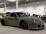 Green Wide Body Porsche 911 at Wekfest Chicago