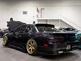 Black S13 240SX with Touge Factory Booth