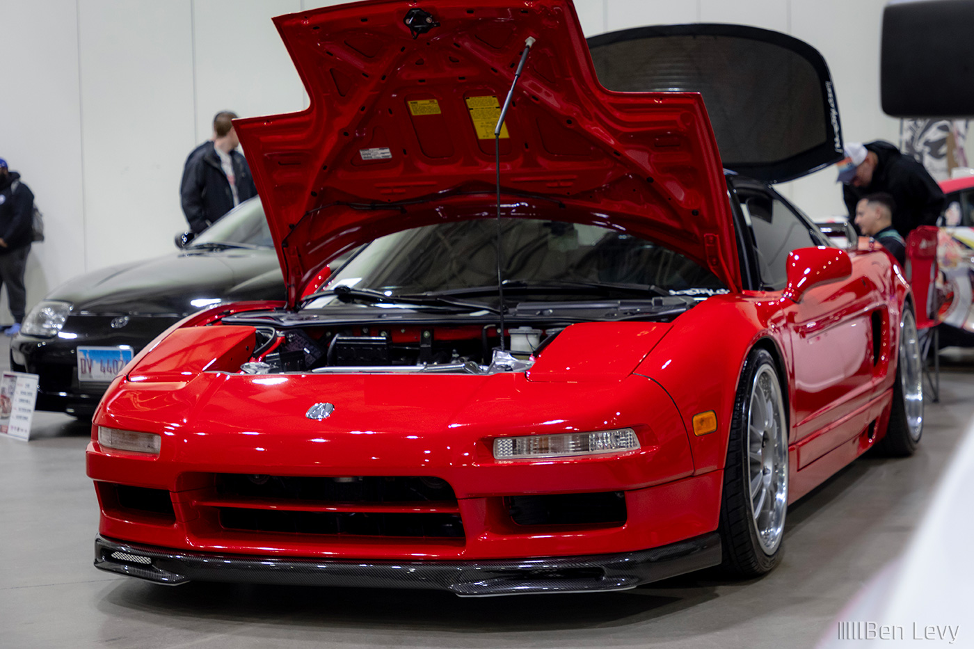 Red Acura NSX with the Hood Open