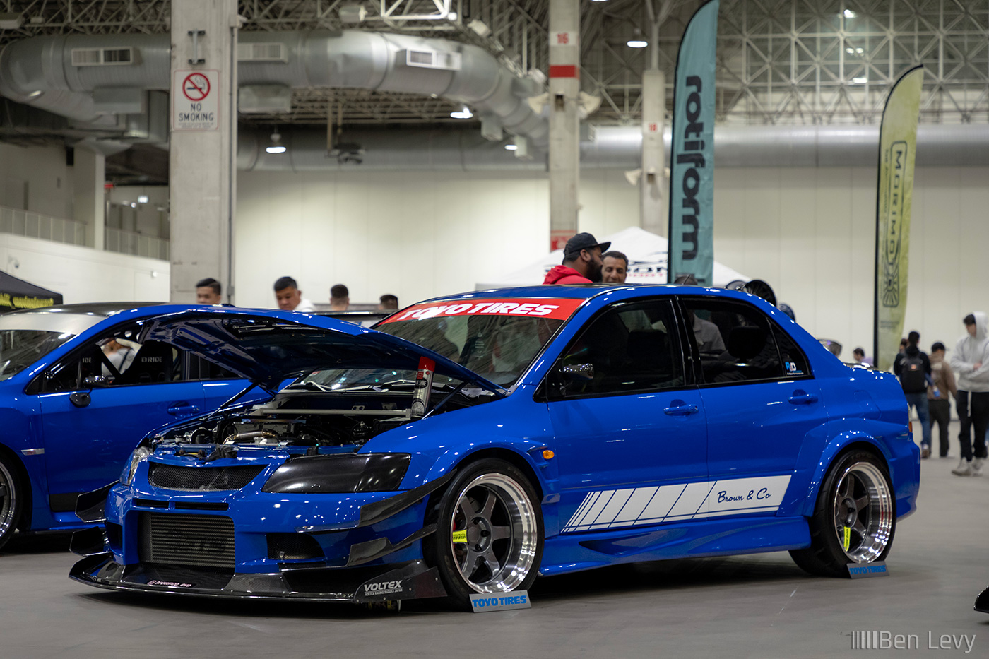 Blue Lancer Evolution 8 at Toyo Booth for Wekfest Chicago