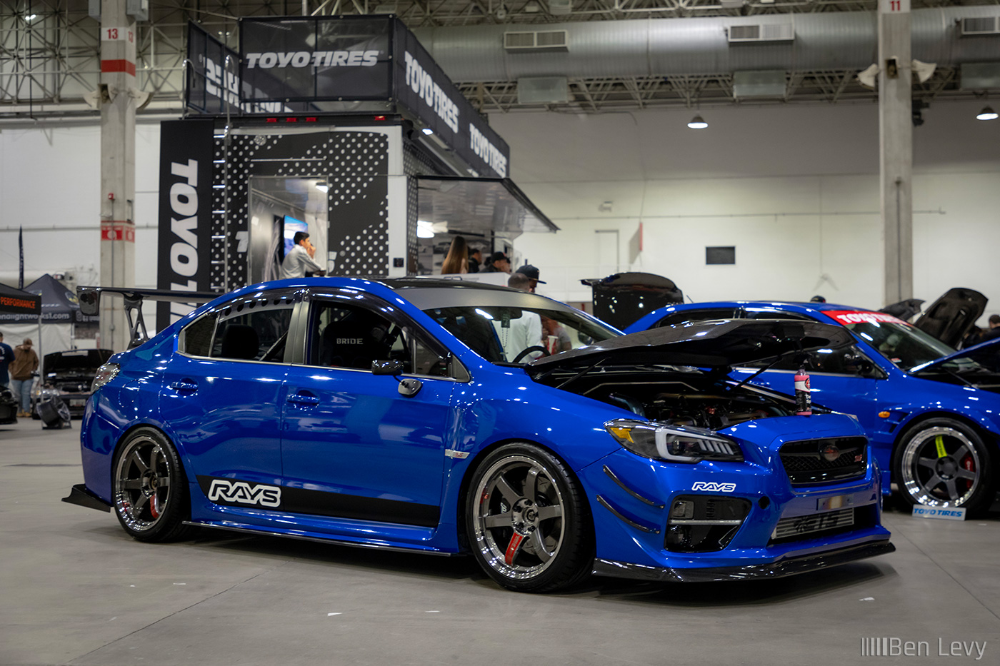 Blue Subaru WRX STI at the Toyo Booth at Wekfest Chicago