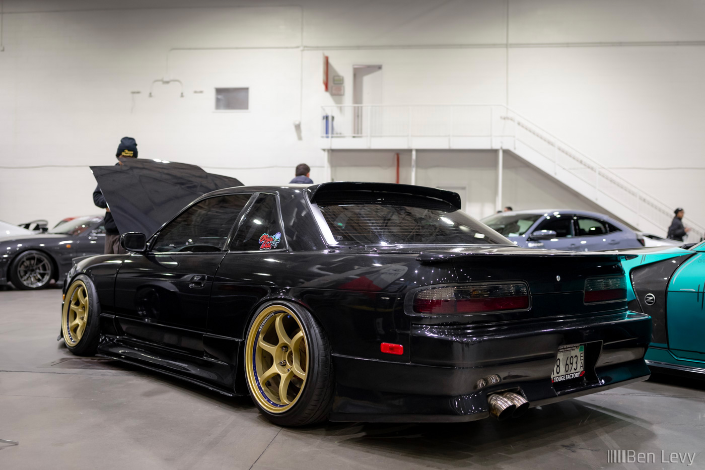 Black S13 240SX with Touge Factory Booth