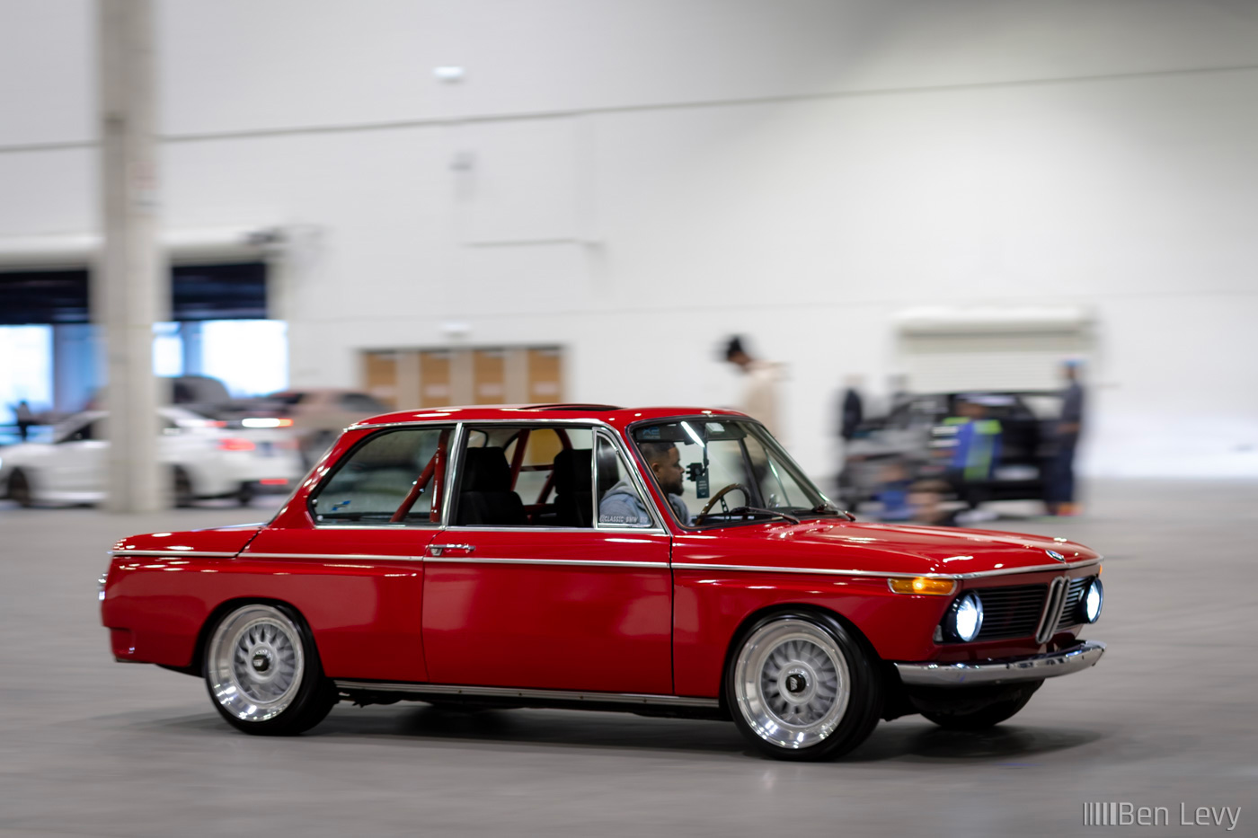 Red BMW 2002 Leaving Wekfest Car Show in Chicago