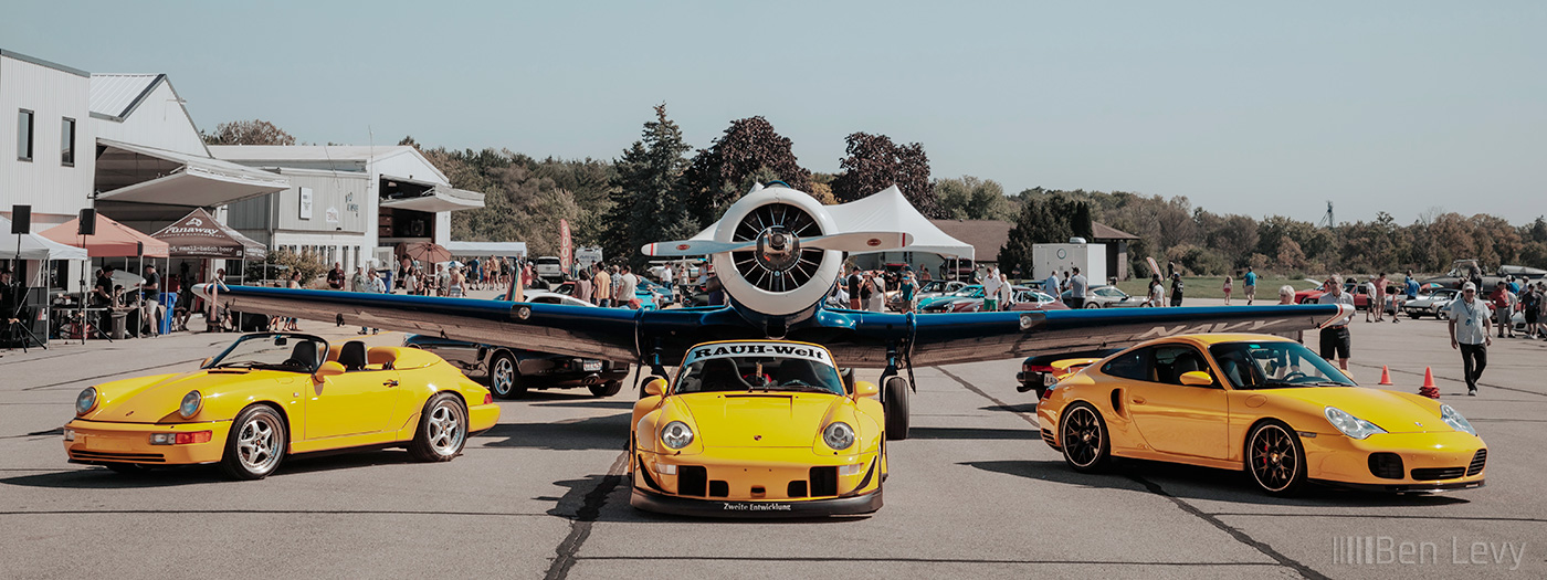 Speed Yellow Porsches at Zuffengruppe 6