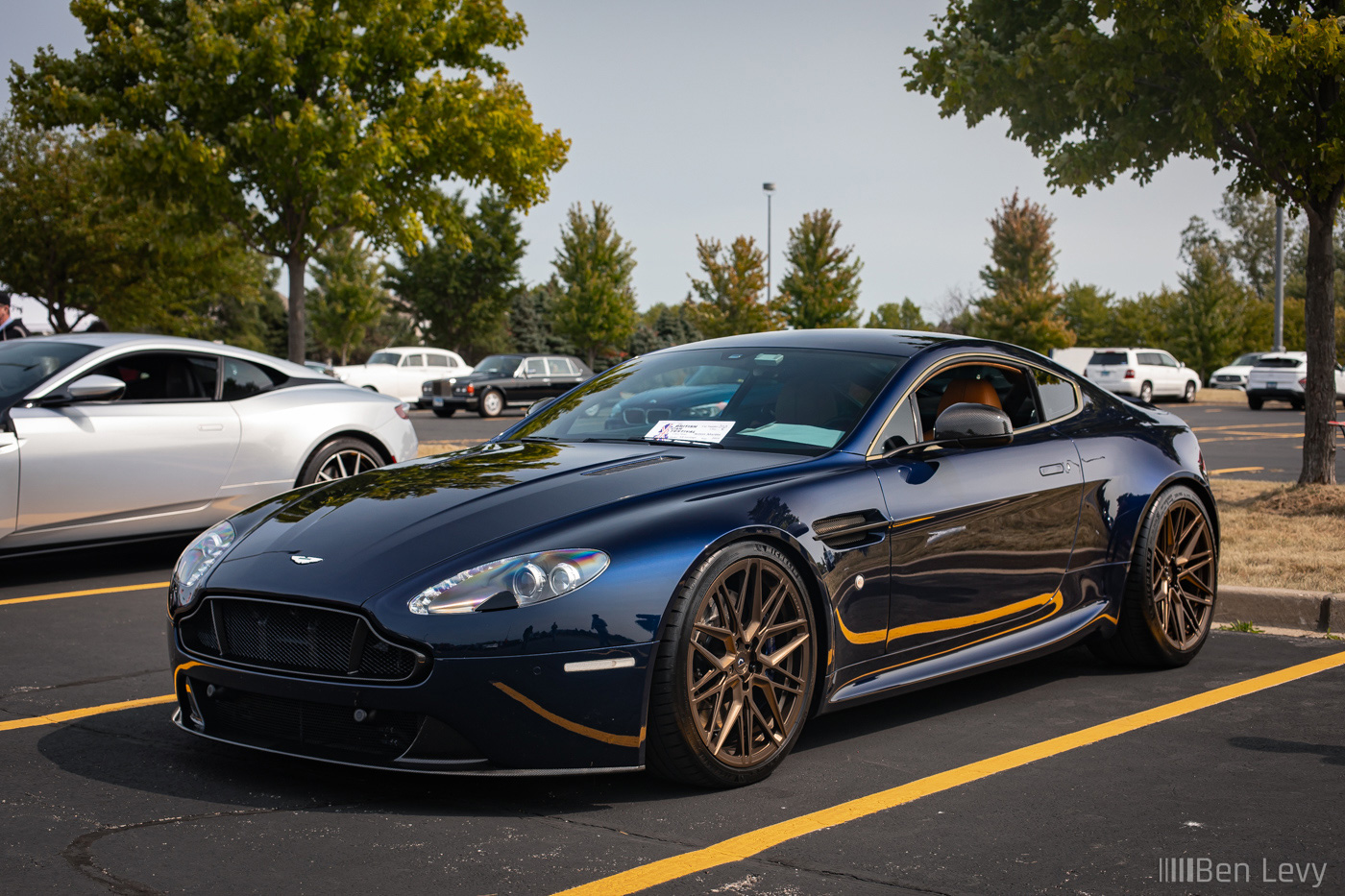 Blue Aston Martin Vantage at the British Car Festival