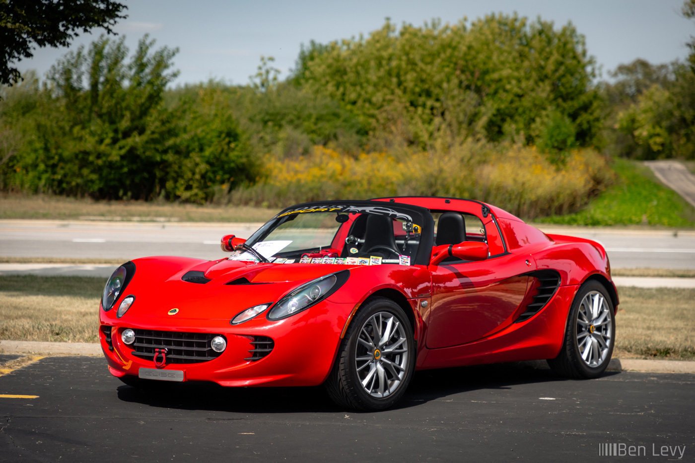 Red Lotus Elise at the British Car Festival in 2024