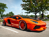 Orange Lamborghini Aventador with Liberty Walk Kit
