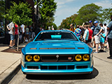 Blue Lancia Kimera EVO37 at a Hinsdale Car Show