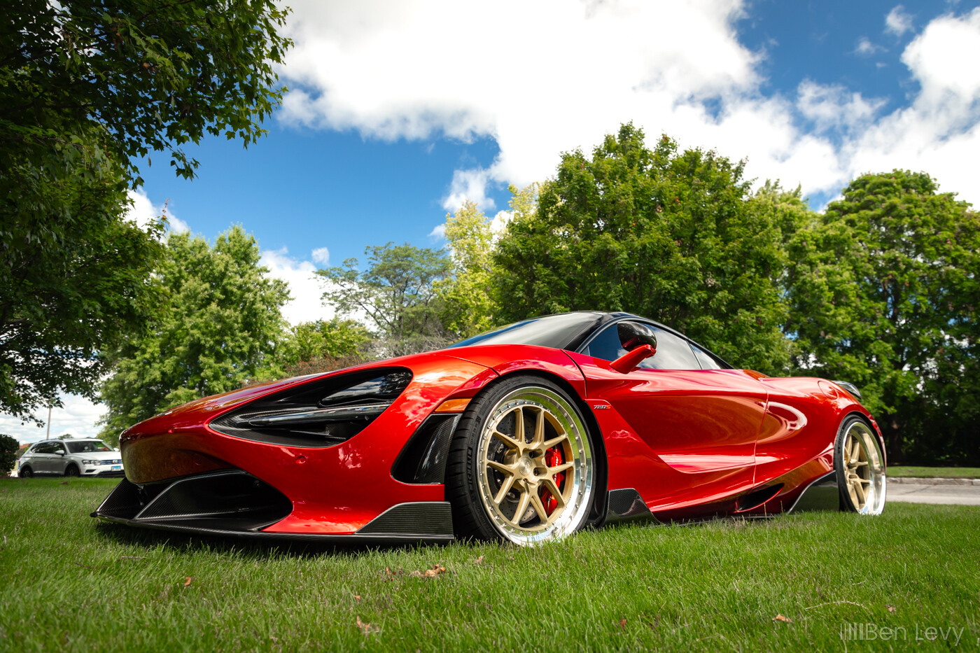 Red McLaren 720S on the Grass for Supercar Sunday