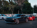 Challenger R/T and Camaro leaving a car meet