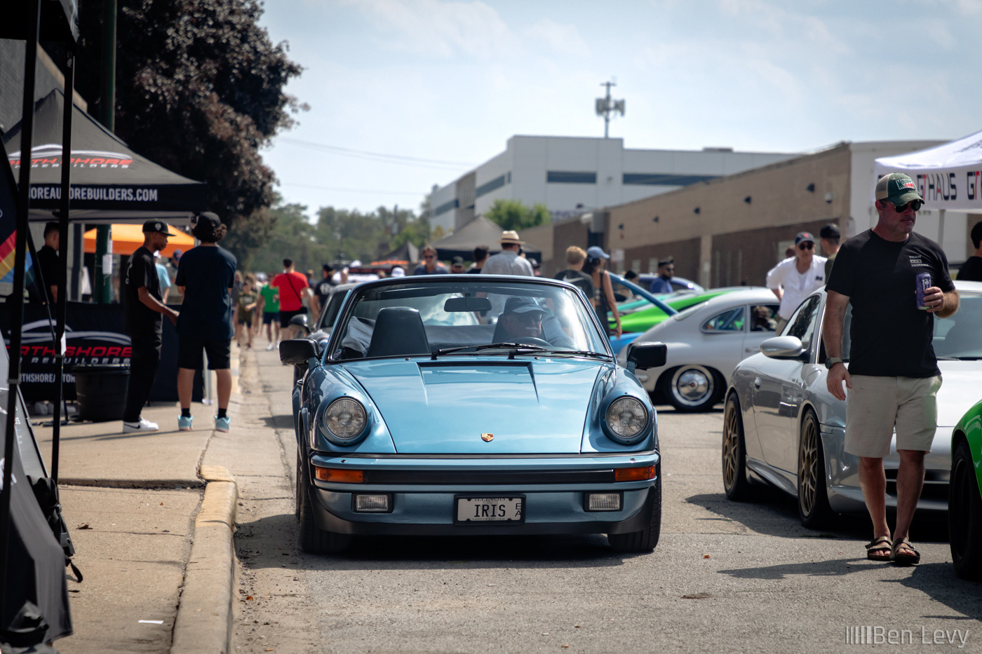 Front of Light Blue Porsche 911 Convertible at Checkeditout