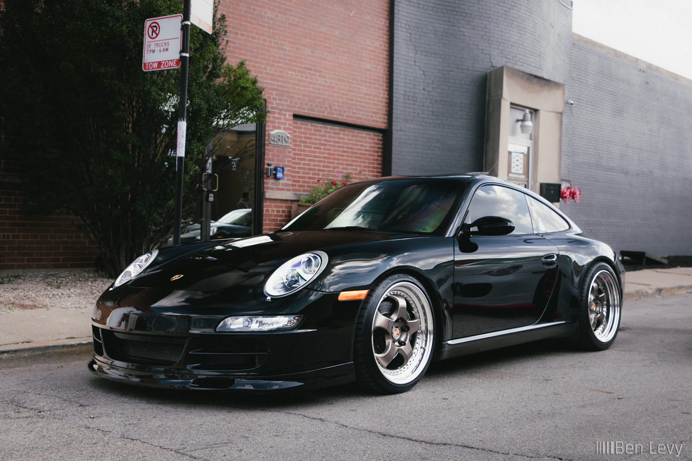 Black Porsche 911 on Bronze Wheels