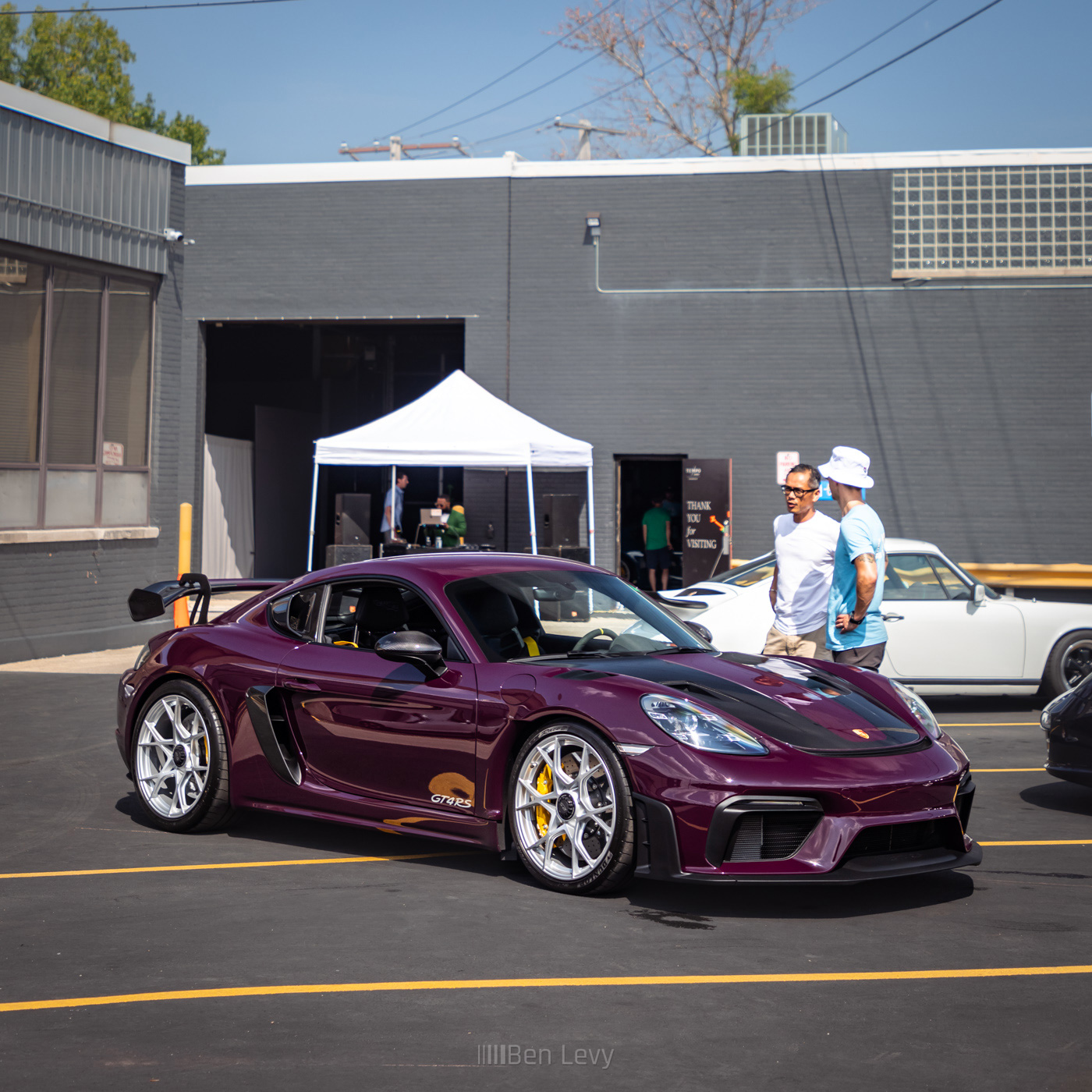 Aubergine Porsche Cayman GT4 RS at Checkeditout Chicago