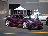 Aubergine Porsche Cayman GT4 RS at Checkeditout Chicago