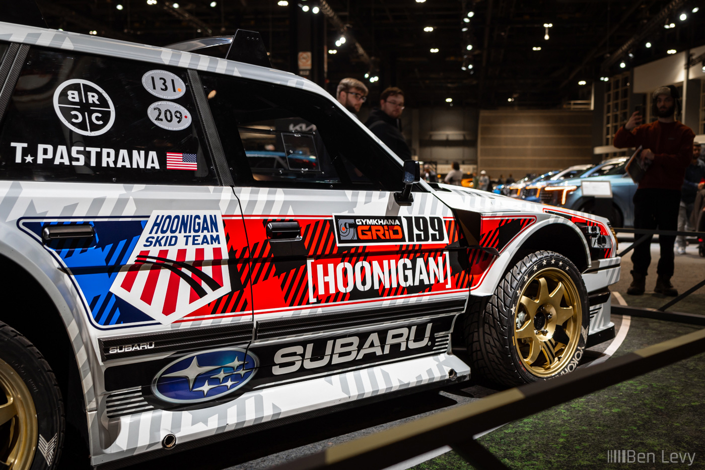 Hoonigan and Subaru Logo on Travis Pastrana's Subaru GL Wagon