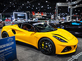 Yellow Lotus Emira at the Chicago Auto Show