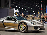 Silver Porsche 918 Spyder at the Chicago Auto Show