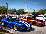 Two Dodge Vipers at a Cars & Coffee
