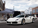 White Ferrari 488 at Burr Ridge Village Center
