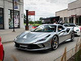 Silver Ferrari F8 Tributo