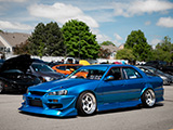 Blue Nissan Skyline Sedan