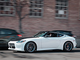 White Nissan Z Passing on a Chicago Street