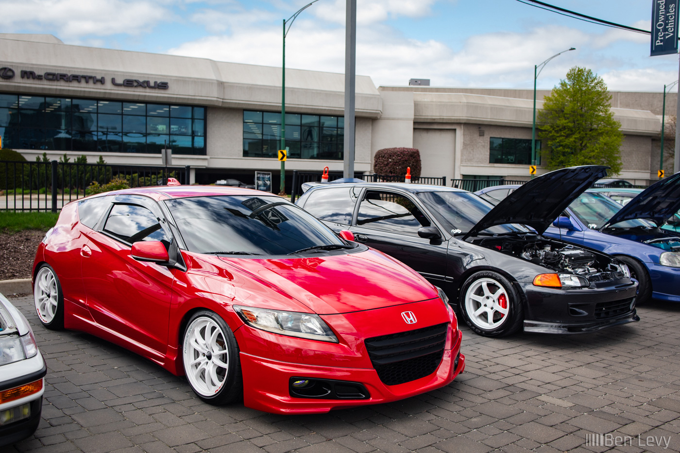 Red CR-Z and Black Civic Hatchback in Chicago