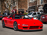 Red Acura NSX at Morning Car Meet in Oak Park