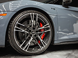 Front Wheel of Nardo Grey Audi R8 V10 Spyder