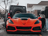 Front of Orange C7 Corvette ZR1