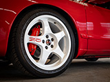 White OZ Racing Wheels on Red Toyota Celica All-Trac