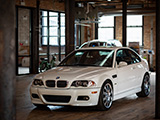 White BMW M3 Parked Indoors