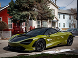 Green McLaren 720S parked on a street in the Pilsen neighborhood of Chicago