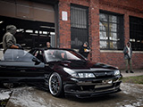 Black R32 Nissan Skyline being detailed at The Outfit in Chicago