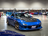 Blue JDM Mazda RX-7 at Tuner Evo Chicago