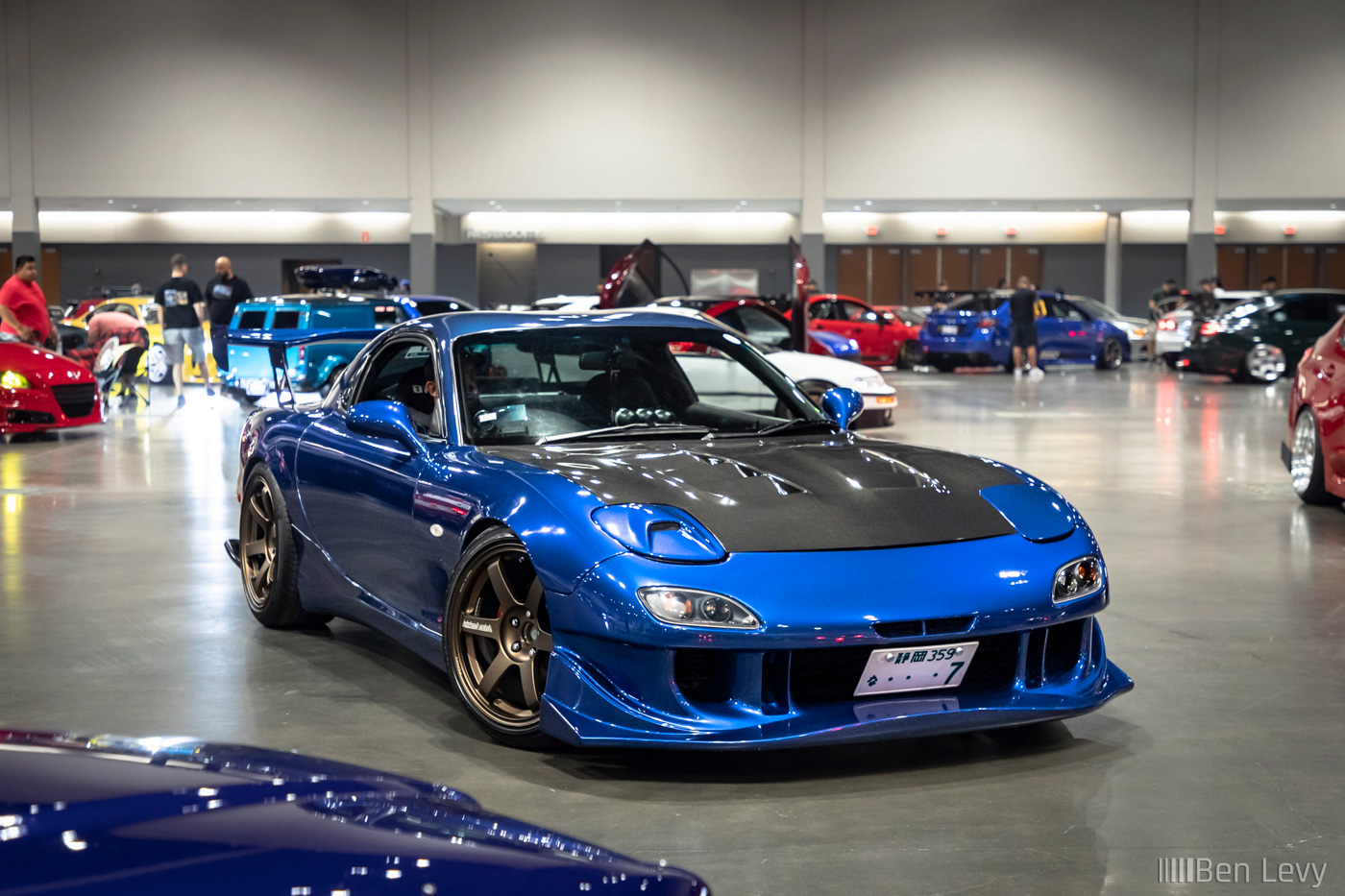 Blue JDM Mazda RX-7 at Tuner Evo Chicago