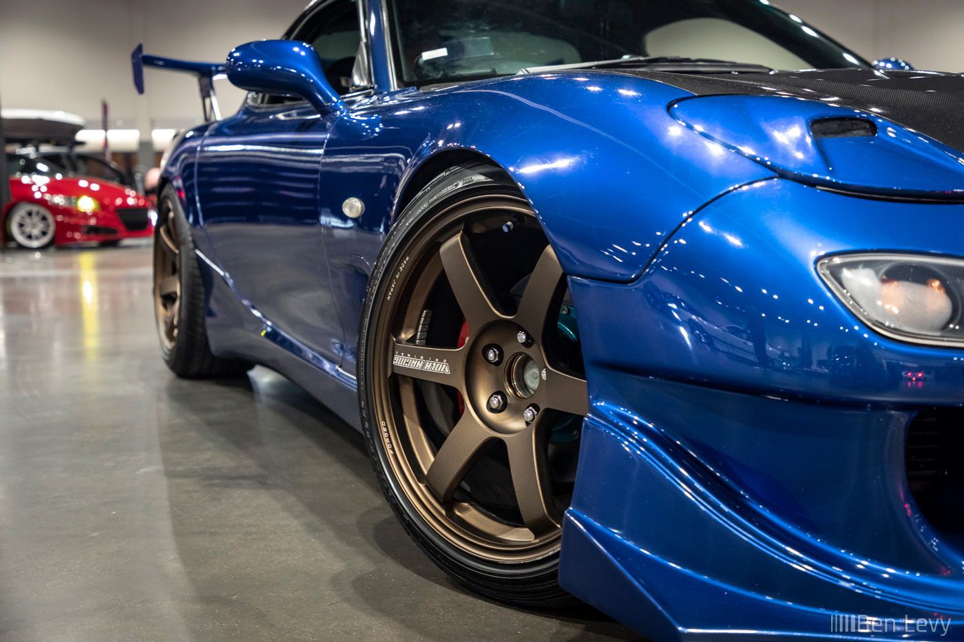 Bronze TE37 Sage Wheels on Blue FD3S RX-7