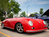 Red Porsche 356 Speedster at Cars & Coffee in Aurora, IL