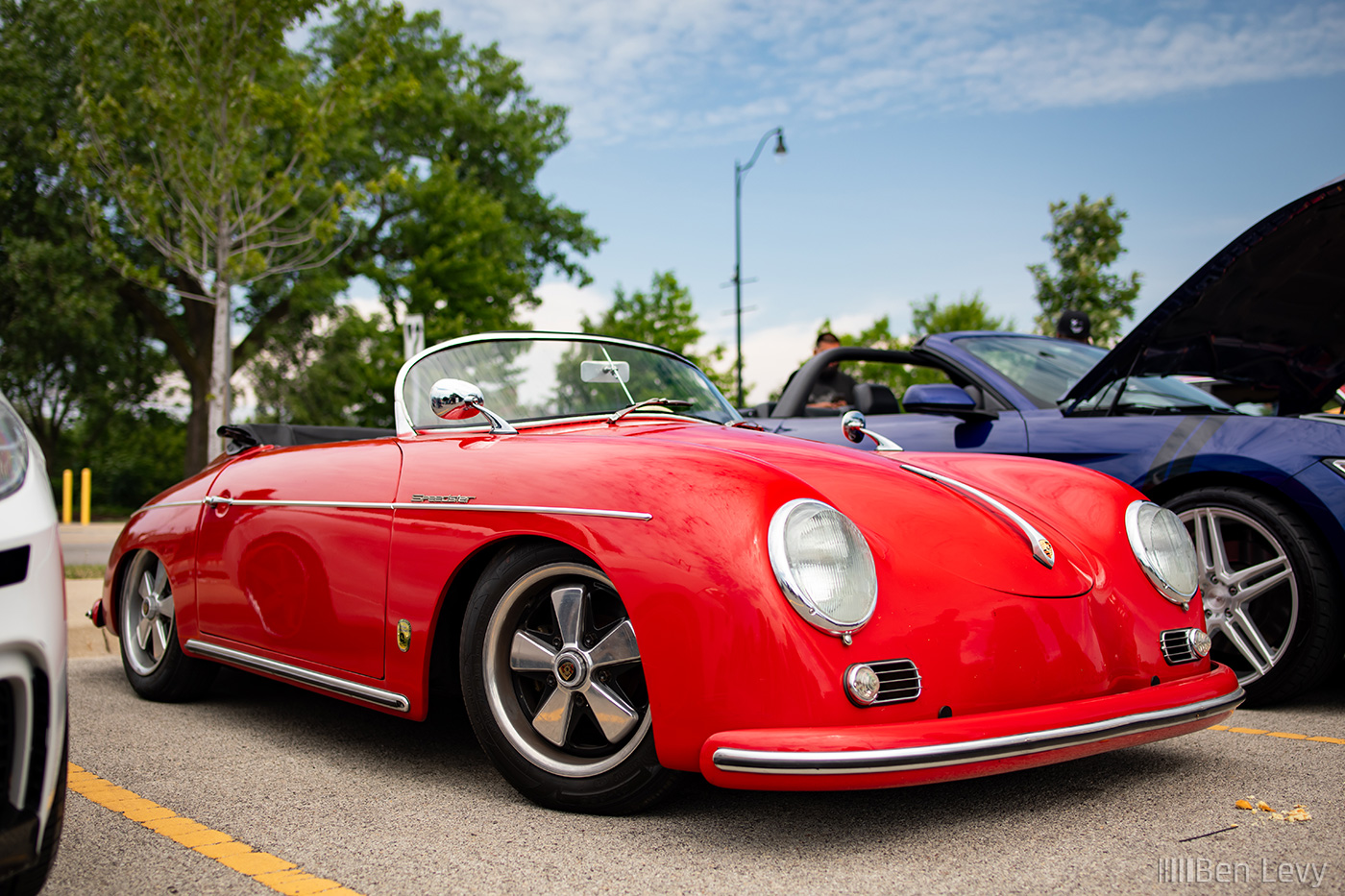 Red Porsche 356 Speedster at Cars & Coffee in Aurora, IL