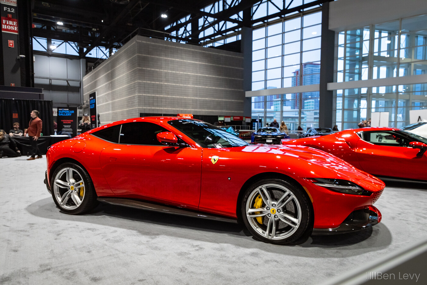 Red Ferrari Roma at the 2025 Chicago Auto Show