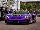 Purple Lamborghini Aventador with Liberty Walk Kit