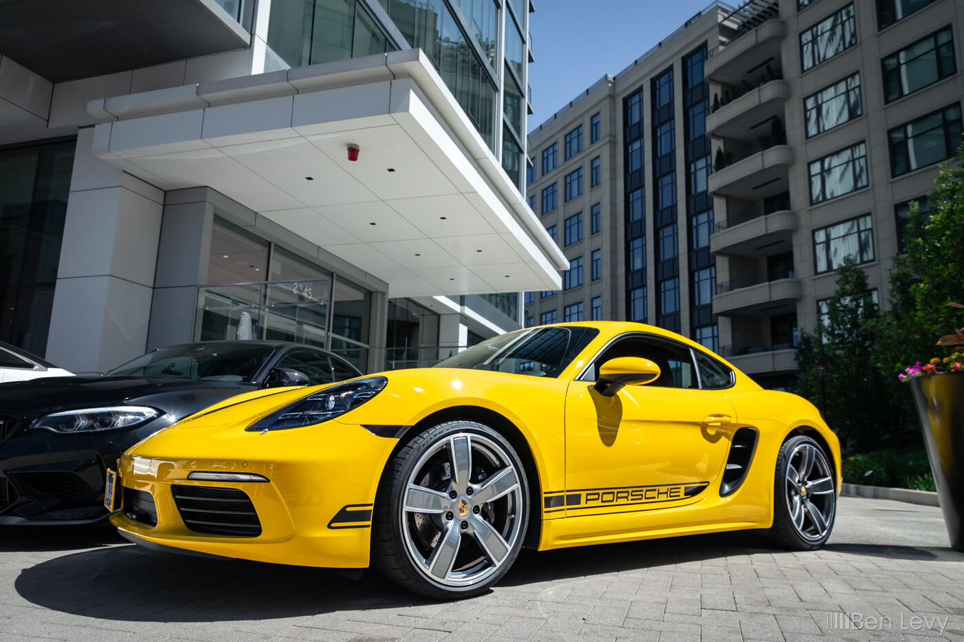 Yellow Porsche Cayman at Cars at Lincoln Common