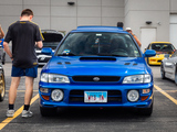 Front of Blue Subaru Impreza RS
