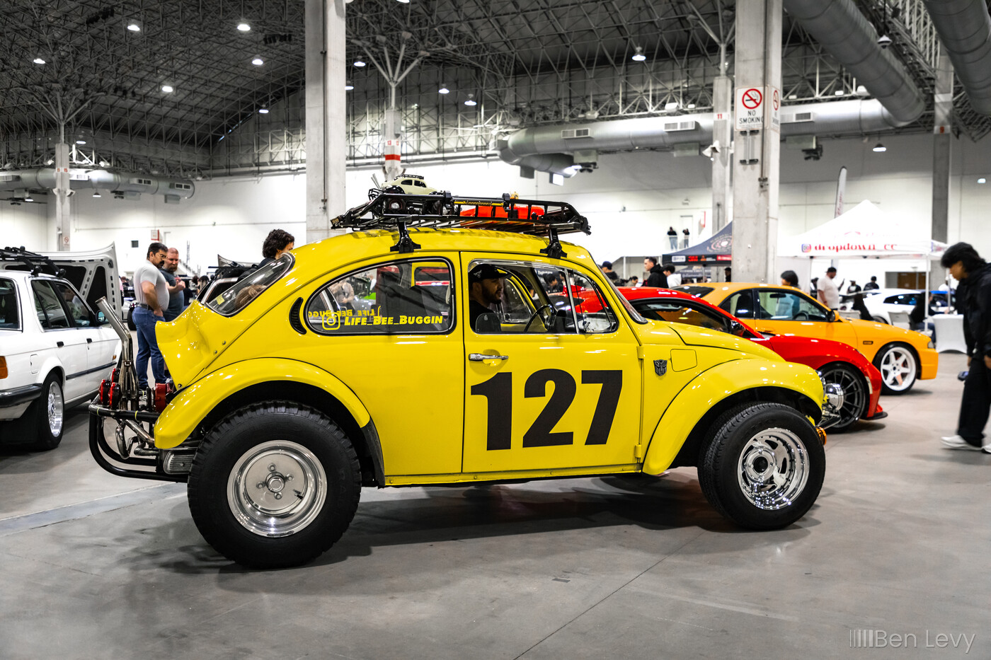 Yellow Volkswagen Beetle with 127 Decal